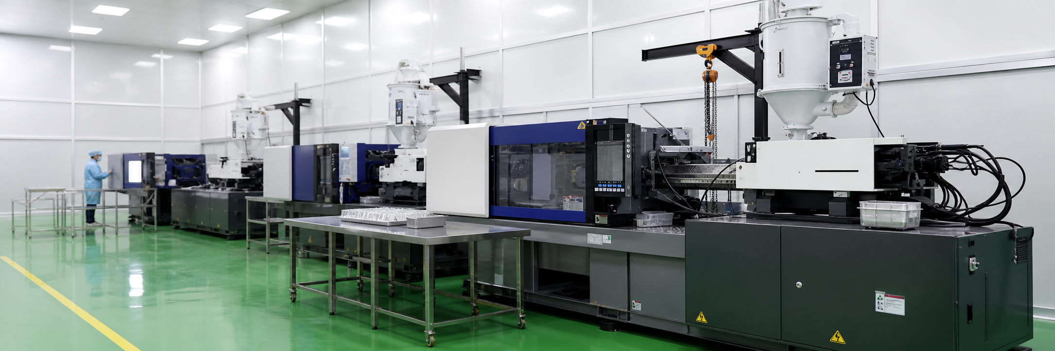 Clean-room injection-moulding production line